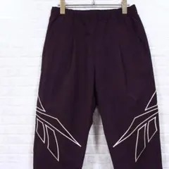 未使用 Reebok サイドビッグロゴ 刺繍 ナイロントラックパンツ リーボック