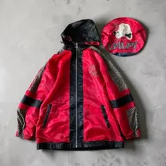 良品　GALFY　アウター　ジャンパー　ビッグロゴ　刺繍　ゆったり　ヒョウ柄　F