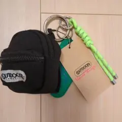OUTDOOR ブラックミニバックパック キーホルダー付き