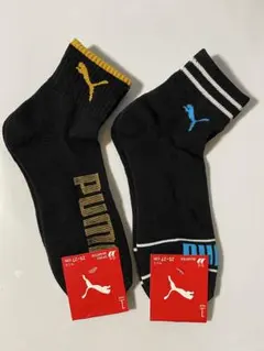 新品 PUMA プーマ 靴下 25〜27cm 足底パイル ソックス 黒2足のサムネイル