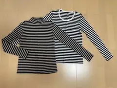 無印　ストライプ長袖Tシャツ2枚セット
