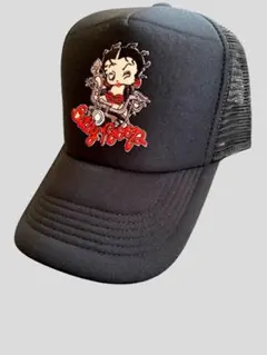 BETTY BOOP バイカーベティ ワッペン付き メッシュキャップ 黒 新品