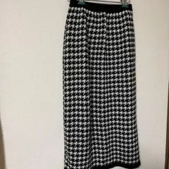 美品　ハウンドトゥース　ニットスカート