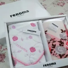 レノマ renomaPARIS ハンカチ ハンドタオル セット 花柄 ピンク 白のサムネイル