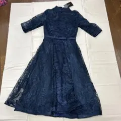 お値下げしましたlideel 総レース ワンピース ドレス ネイビーのサムネイル
