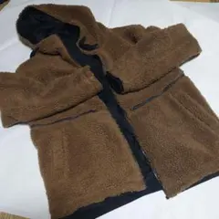 フリースジャケット フード付き ブラウン　リバーシブル