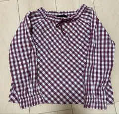 赤ギンガムチェック　シャツブラウス