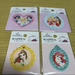 ❣️ディズニープリンセス❣️シールワッペン(アイロン接着＆シール　４点セット売り！
