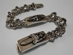 フローラルクロス ダガー IDチェーン 約22cm シルバーブレスレット 