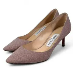 美品 ジミーチュウ 36 23 パンプス グリッター ラメ ピンク