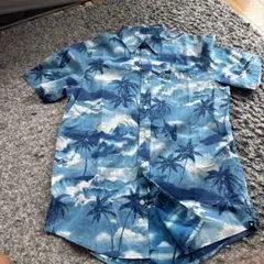 Hurley アロハシャツ ブルー パームツリー柄 Sサイズのサムネイル