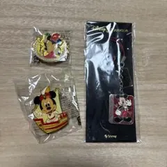 （非売品）ディズニー　ピンバッジ　ストラップ　ミッキー　ミニー