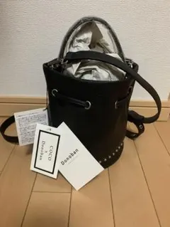 ドノバンスタッズミニ巾着バッグ COCOxDonoban ブラック