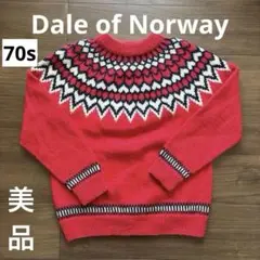 【極美品】Dale of Norway 古着 赤ノルディック柄セーター ウール