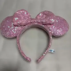 ミ二ーピンクグリッターカチューシャ