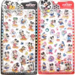 【海外限定】正規品 ミッキー ボンボンドロップ風3Dシール 2種セット B