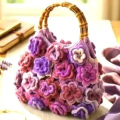 手編み 花✿モチーフ編みバッグ 毛糸❀ミニサイズ❀