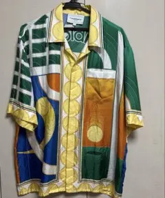 Casablanca シルク総柄シャツ M オレンジ - メルカリ
