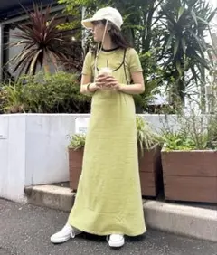 【HELLO.SANFRANCISCO】 Tee付きボーダーキャミワンピイエロー