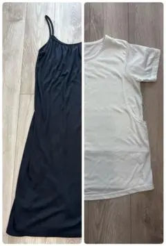 マタニティ 授乳服 キャミワンピ Tシャツ セット M-L