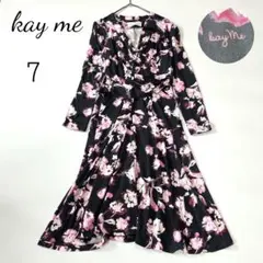 ケイミー 裏毛 ピンクレイフラワー カシュクールワンピース 7 ウォッシャブル