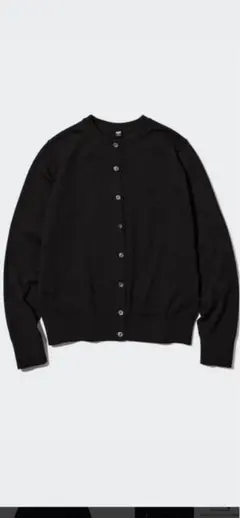 UNIQLO UVカットクルーネックカーディガン M ブラック