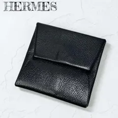 エルメス HERMES バスティア コインケース 小銭入れ レザーウォレット 블랙