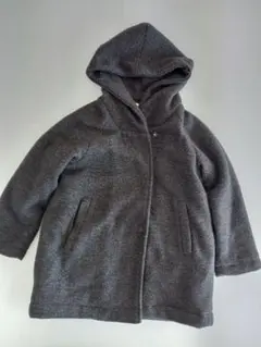 GLOBAL WORK キッズL フード付き中綿コート チャコールグレー 破格