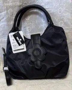 マリークワント ブラックナイロンバッグ　ショルダー2ウェイ