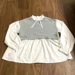 pom ponette ジュニア　フリルリボン長袖トップス