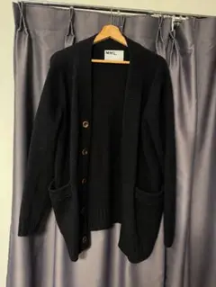 【24AW】未使用級♡マーガレットハウエル FINE WOOL カーディガン M MARGARET HOWELL FINE MERINO WOOL KNIT CARDIGAN 023CHARCOAL