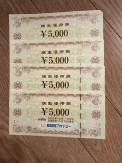 早稲田アカデミー 株主優待券 20000円分