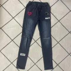 ZIDDYデニム風パンツ （膝ダメージ加工）