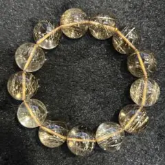 【圧倒的な透明感】ルチルクォーツ　ゴールド　ルチルブレスレット 大玉