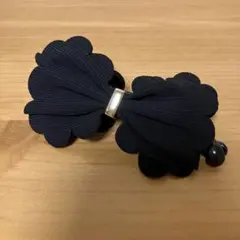 スカラップリボンバナナクリップ　バレッタ　ヘアクリップ