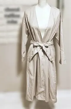 ショコラフィネローブ ノーカラー コート スプリング 白 レディース FREE