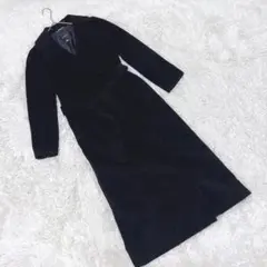 《ボッシュ》 (38) アンゴラ混ロングコート Aライン ウエストリボン 高級感