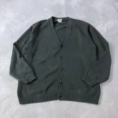 LL Bean メイドイン香港　コットンカーディガン　深緑グランパコア　XXL
