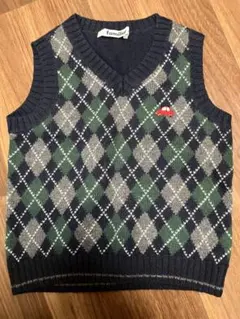 familiar ファミリア ベスト 80サイズ アーガイル柄 ネイビー