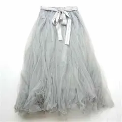 Maison de FLEUR ロゴリボン チュール フレアスカート グレー Fのサムネイル