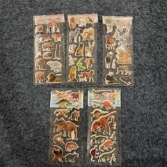 動物・恐竜シールセット 6パック　ぷっくりシール