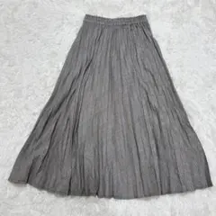 Lugnoncure プリーツスカート F チェック ウエストゴム グレー