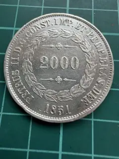 外国銀貨 ブラジル2000R銀貨 1853年 - メルカリ