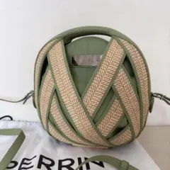 ペランパリ PERRINPARIS ショルダー　ラフィア　ウッド　ハンドバッグ ペランパリ PERRINPARIS ショルダー ラフィア ウッド ハンドバッグ