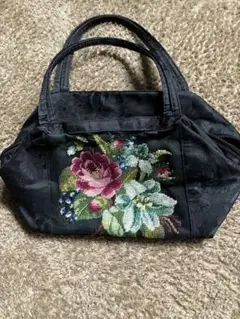 プチポワン ハンドバッグ プチポワン MICHIKO KUGE 黒レザーハンドバッグ | 5Vintage