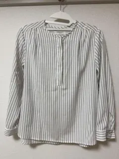 ストライプ長袖プルオーバーシャツ 38/M