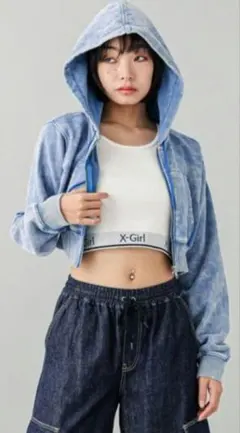 X-Girl　COMPACT L/S HOODIE 　Mサイズ