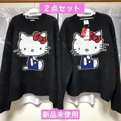 ハローキティ新品Gジャン＆カーディガン2点セットリボン刺繍デニム 
