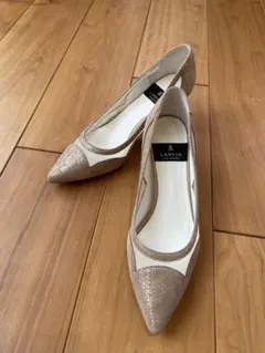 LANVIN ベージュ ポインテッドトゥパンプス