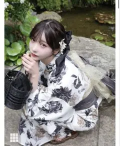【新品未開封】2026年新作♡水彩フラワー浴衣・帯の2点セット